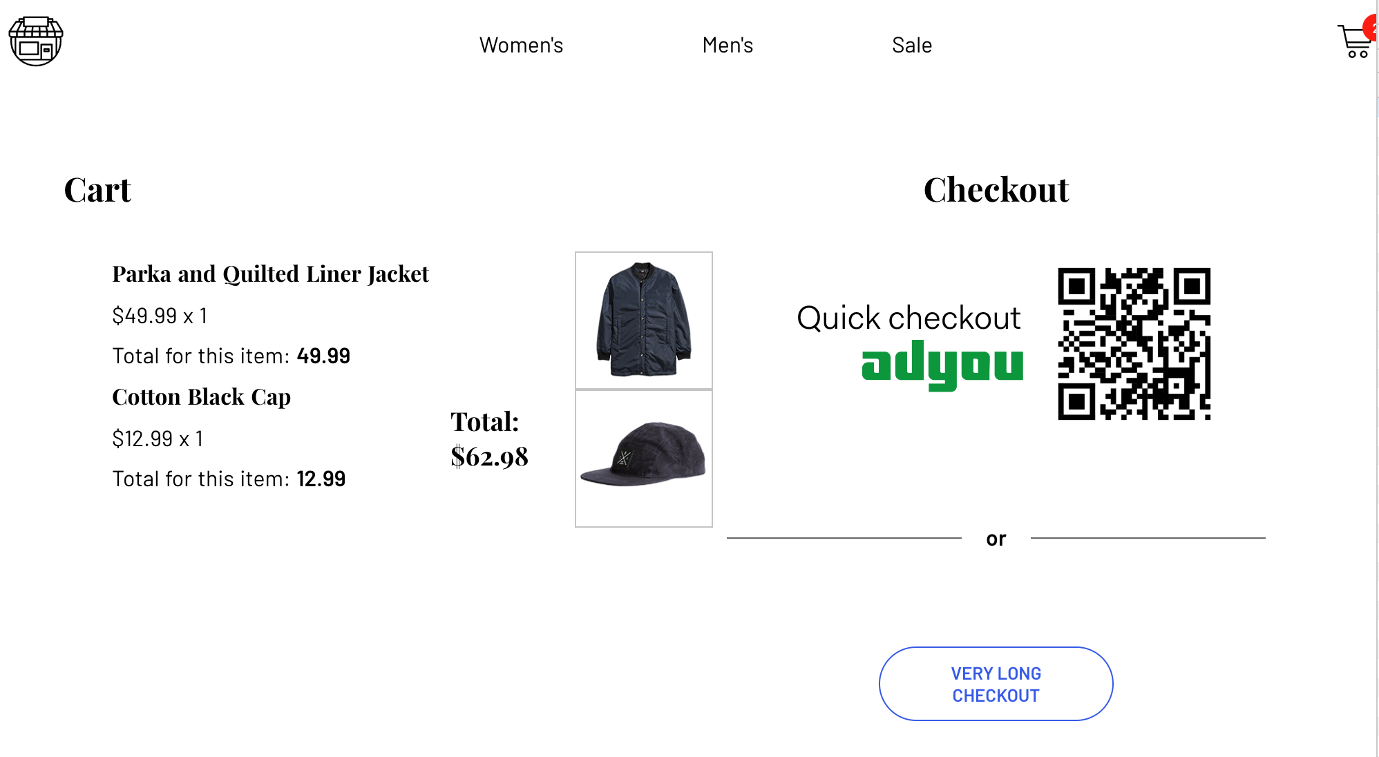 checkout page